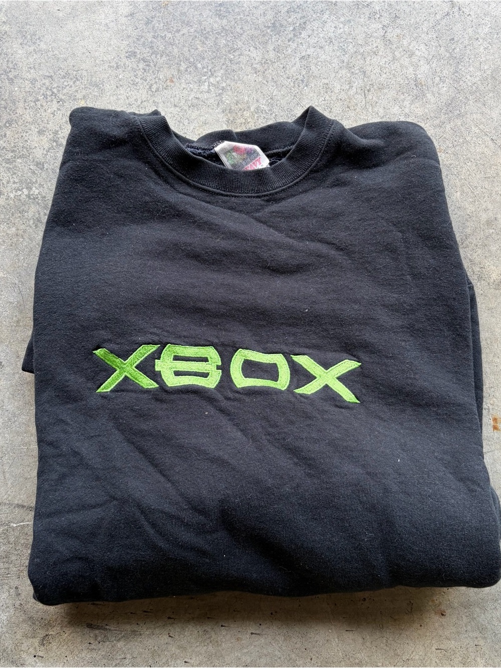 Vintage Y2K Xbox Microsoft Black Gaming Sweatshirt Embroidered Logo